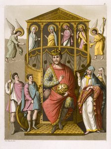 Charles II (823-77) den Skaldede, efter et manuskript i Colberg Library, plade 8 fra 